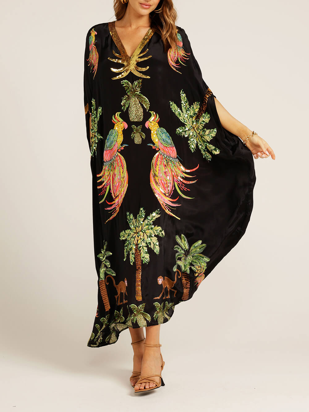 Mandy | Artsy Dress With Tropical Print