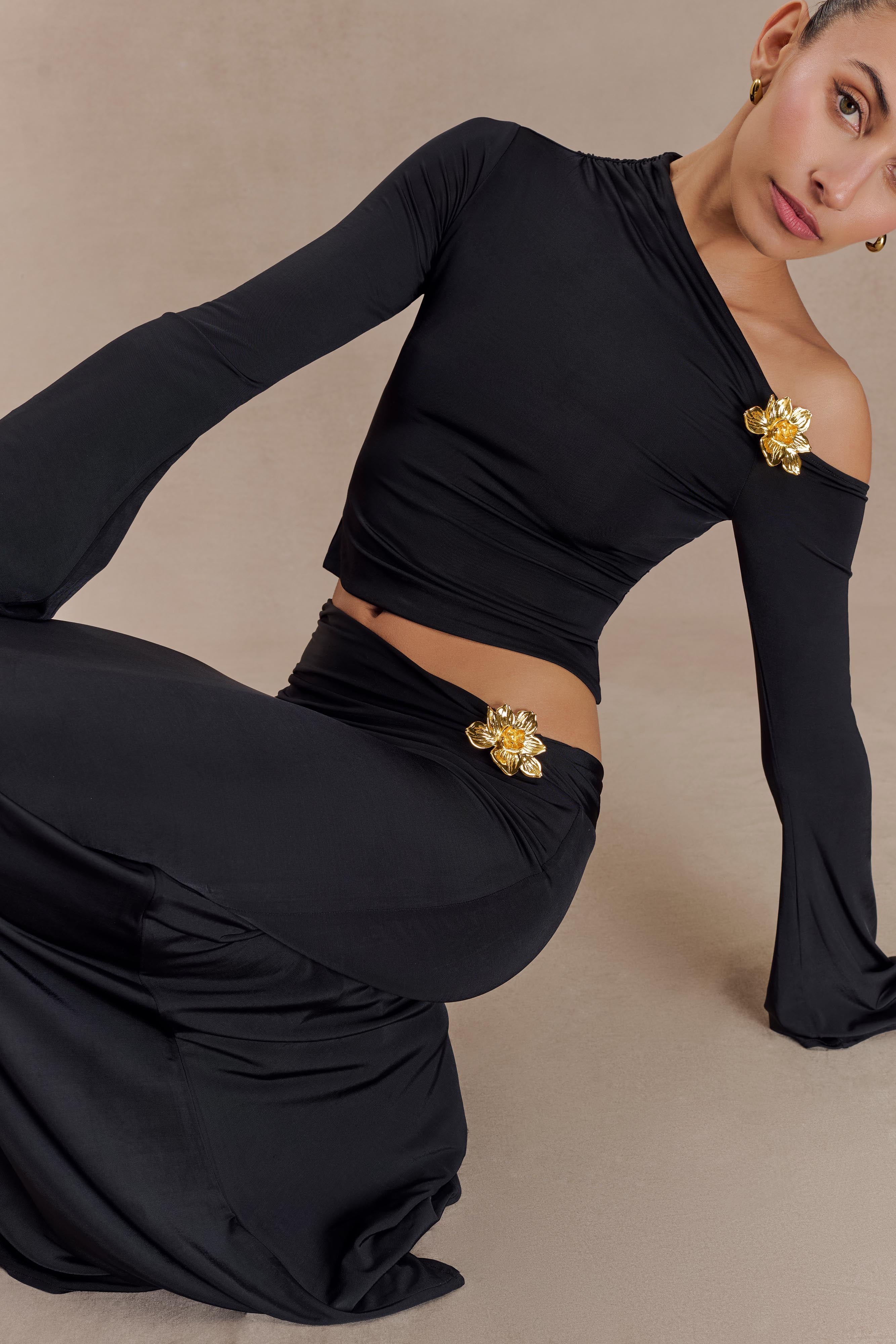 Ainsley Asymmetrical Long Sleeve Dress