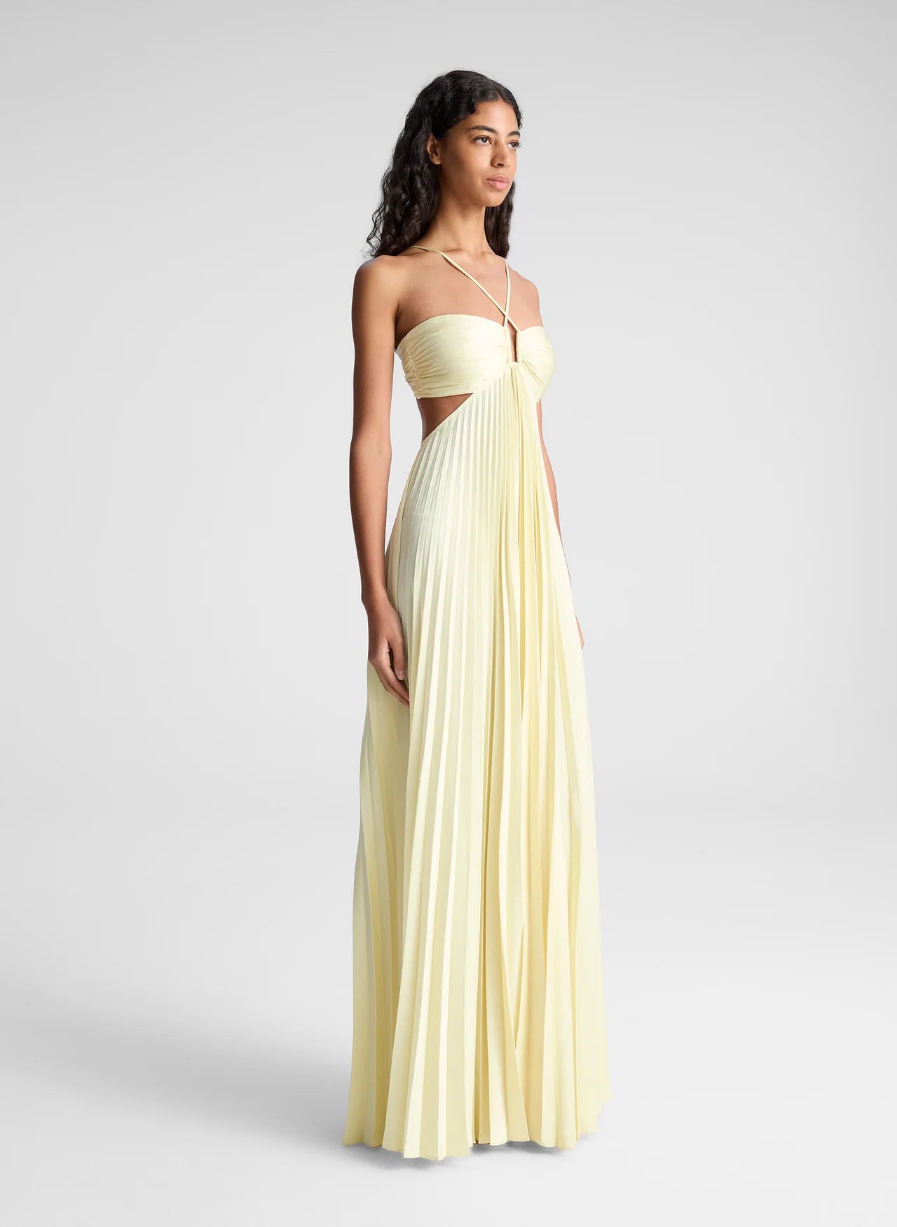Satin Pleated Maxi Dress