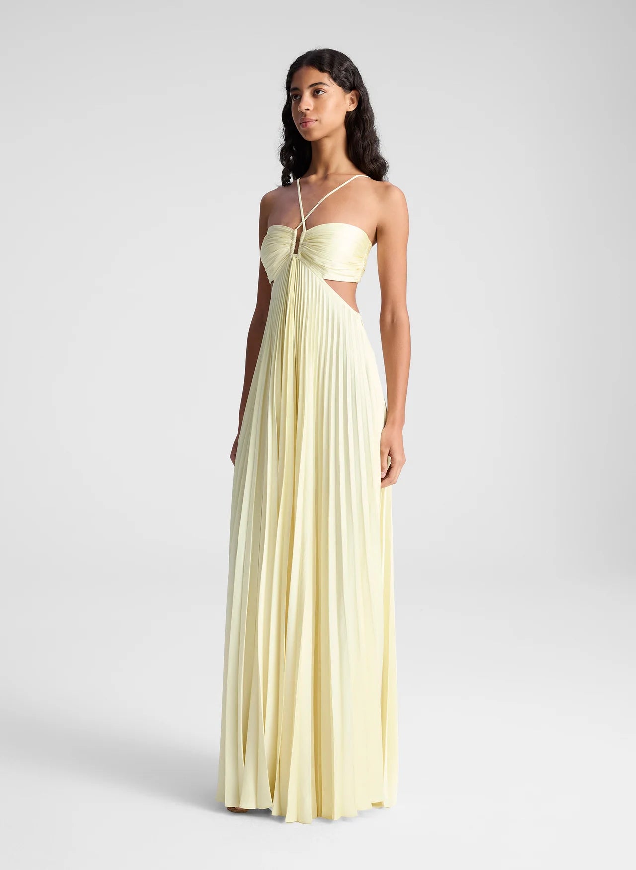 Satin Pleated Maxi Dress