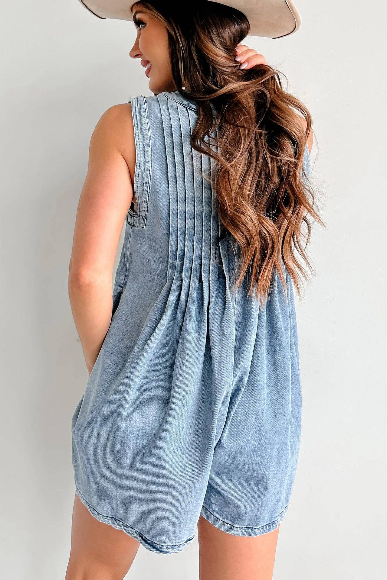 Sofia Tie-Front Denim Romper