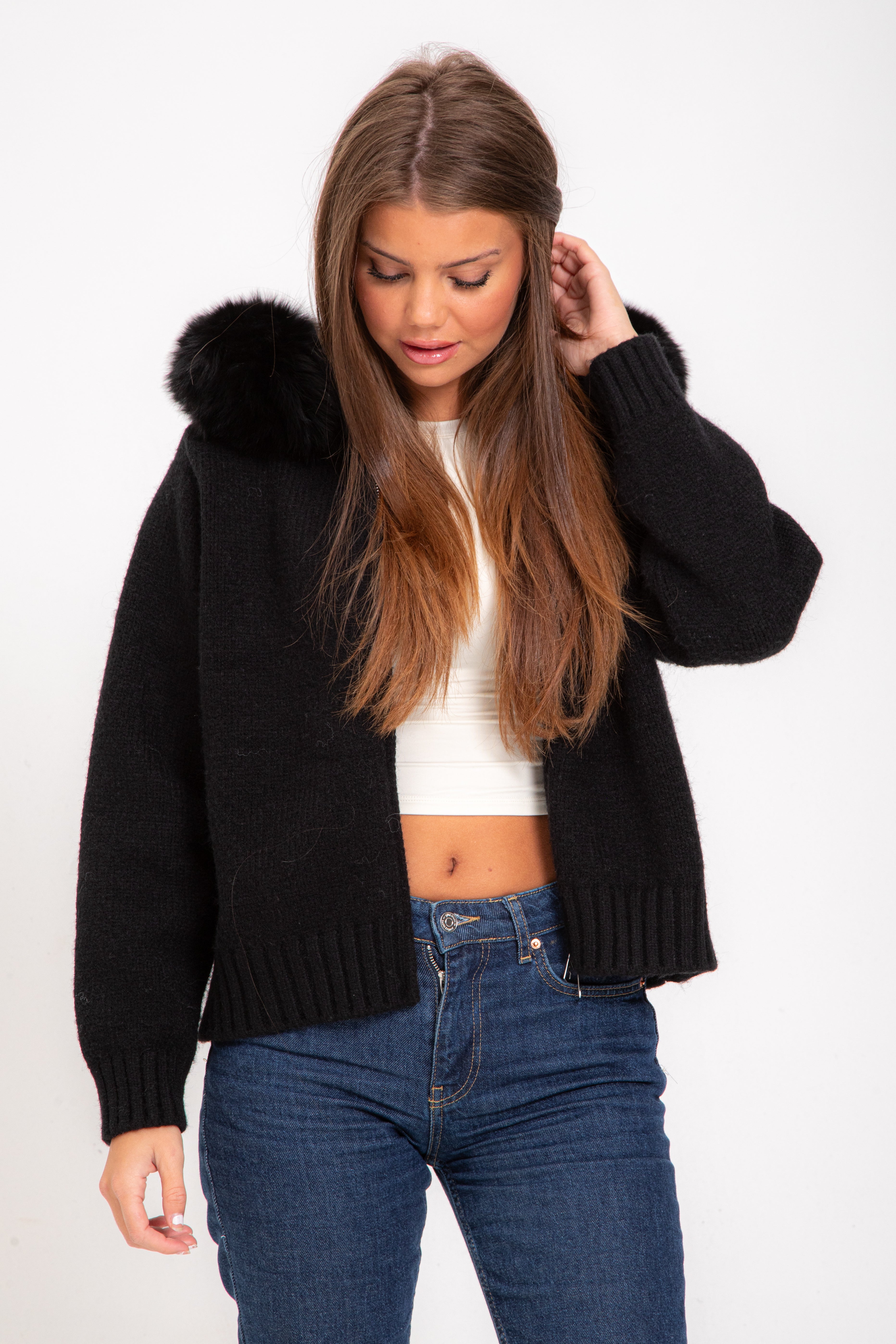 Joanna | Elegant Fur Cardigan