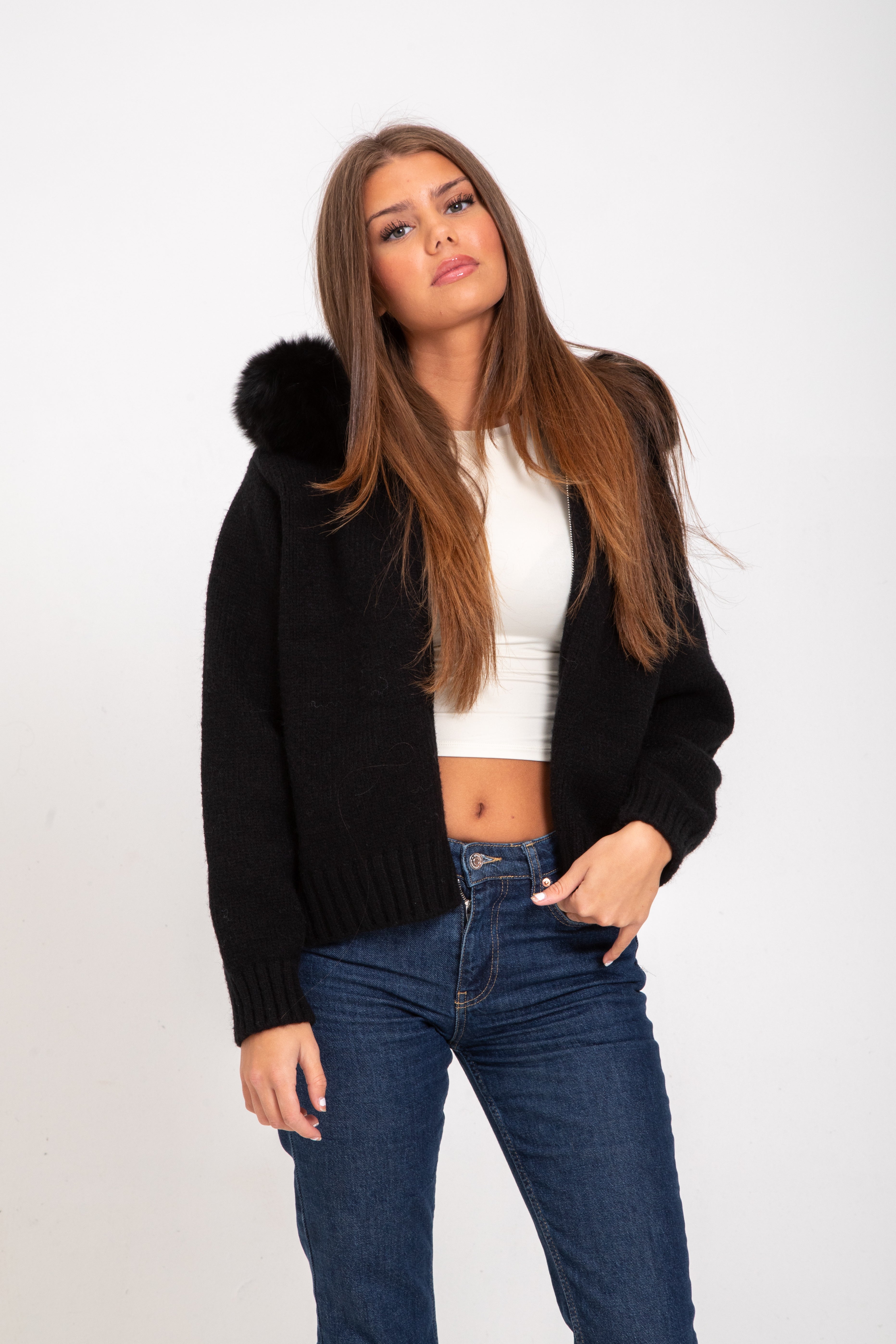 Joanna | Elegant Fur Cardigan