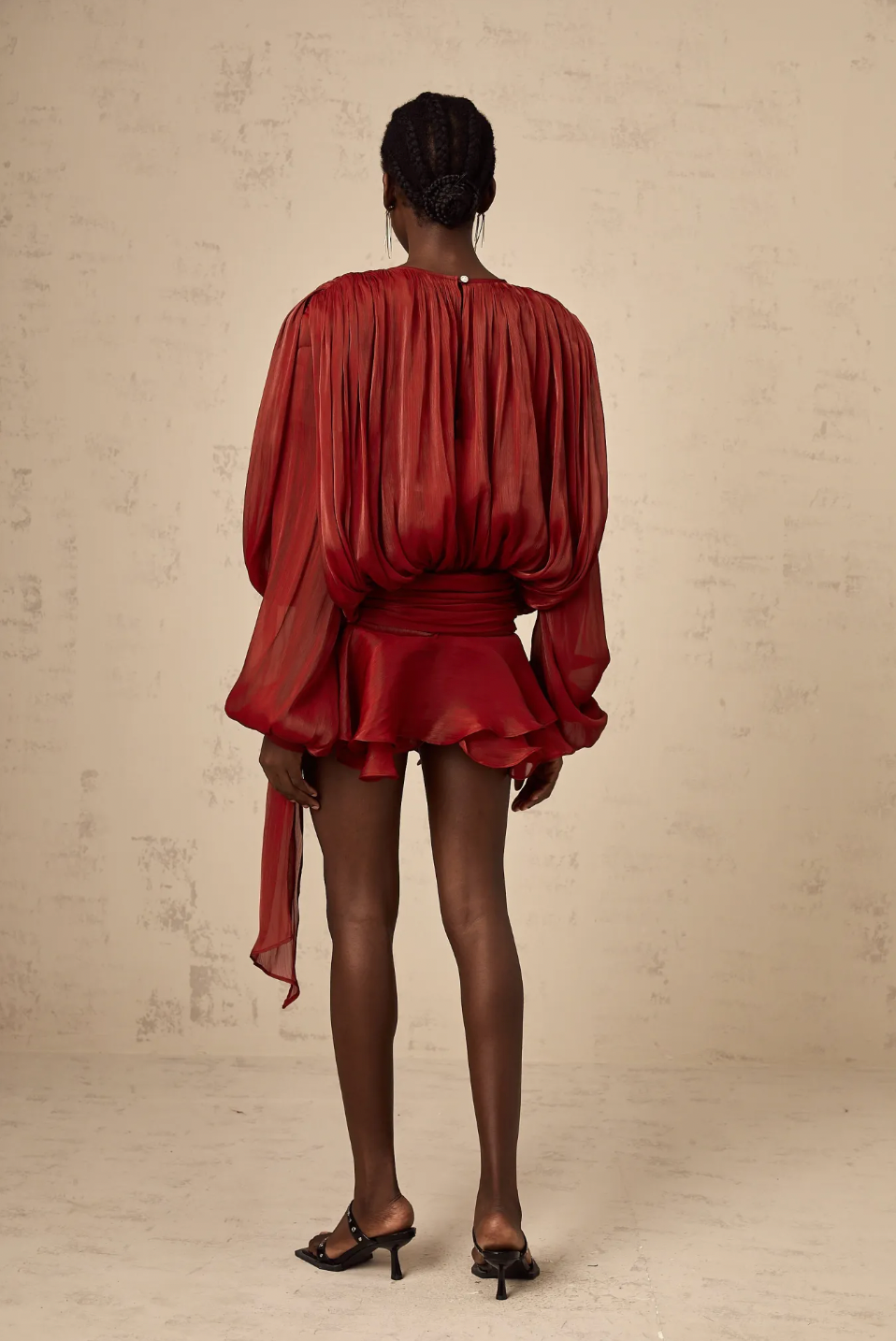 Stella Pleated Ruffled Mini Dress