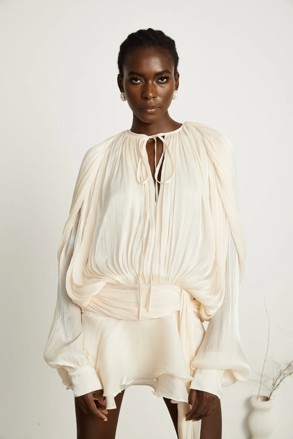 Stella Pleated Ruffled Mini Dress