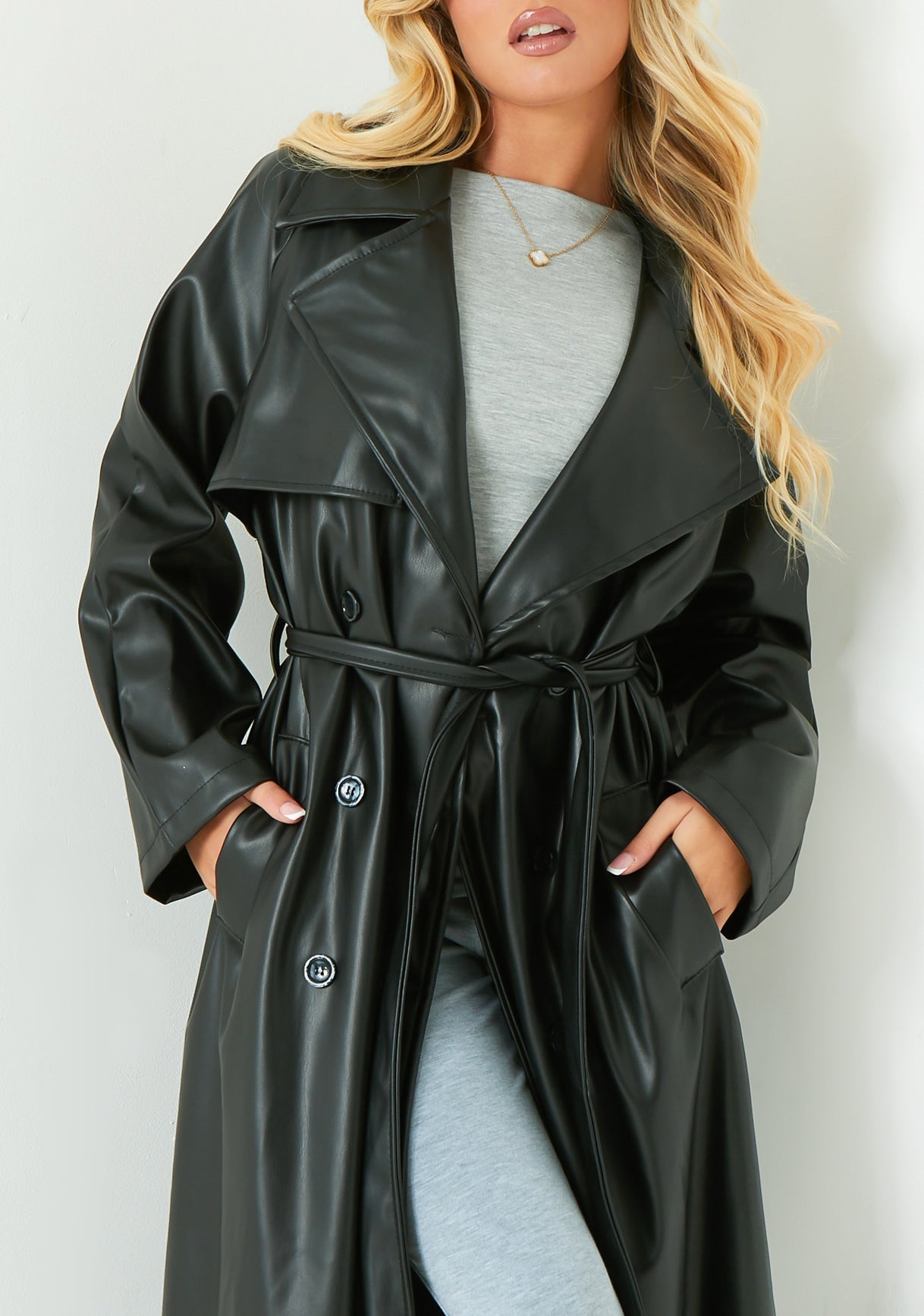 Dani Leather Trench Coat