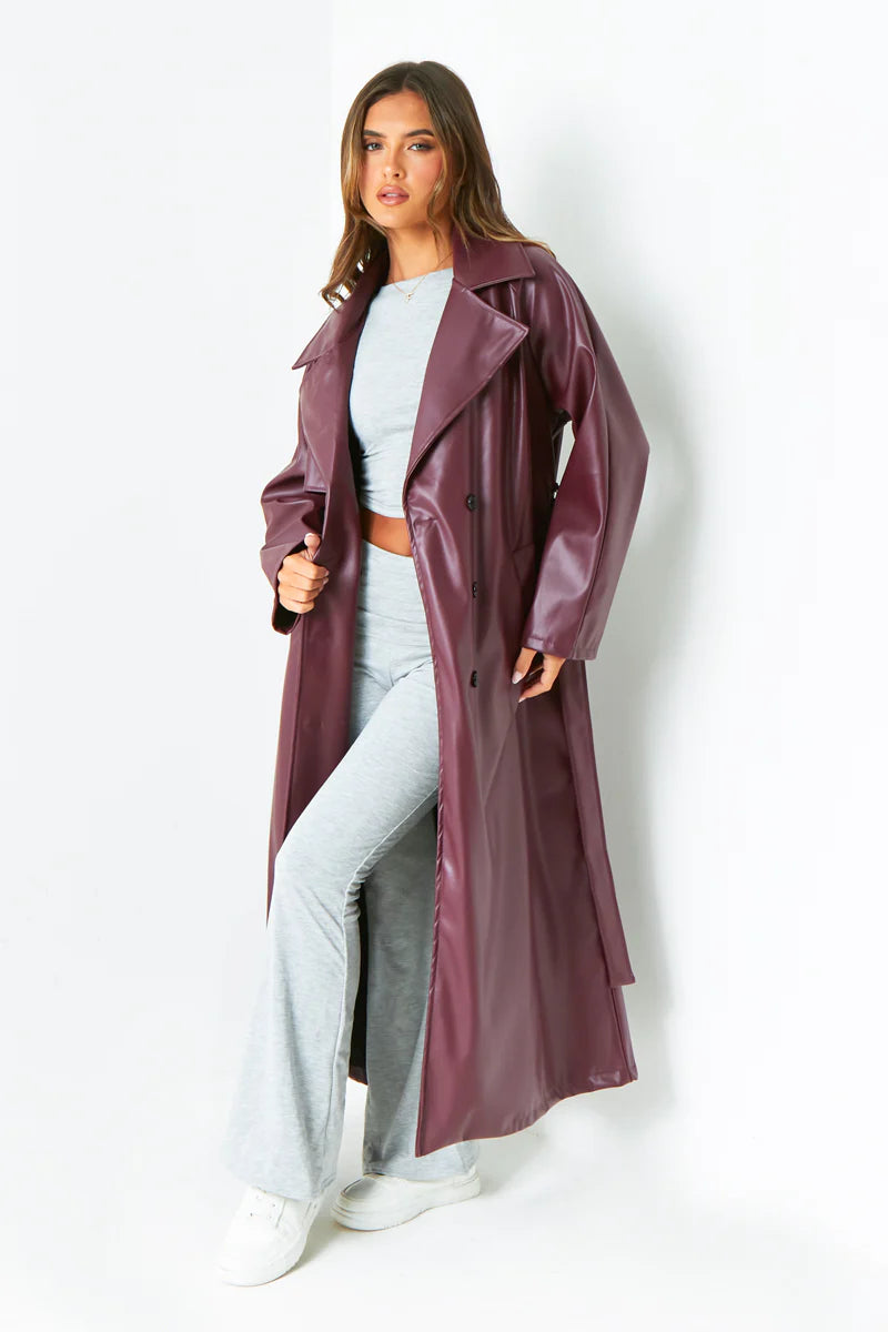 Dani Leather Trench Coat