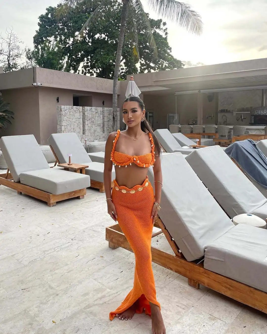Selena | Elegant Orange Set
