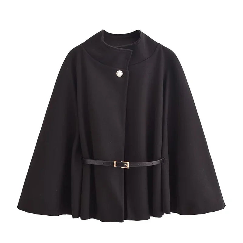 Elowen | Elegant Belted Cloak Coat