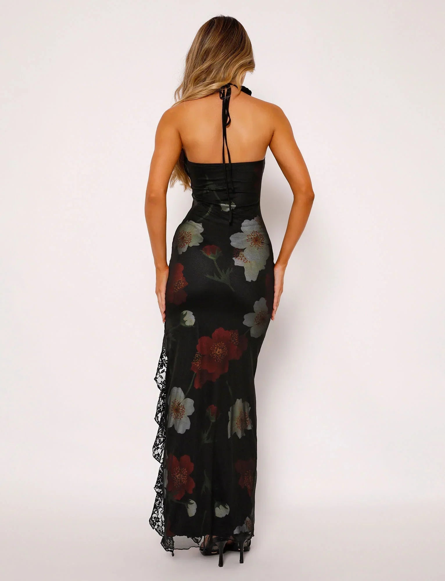 Nima Black Rose Maxi Dress
