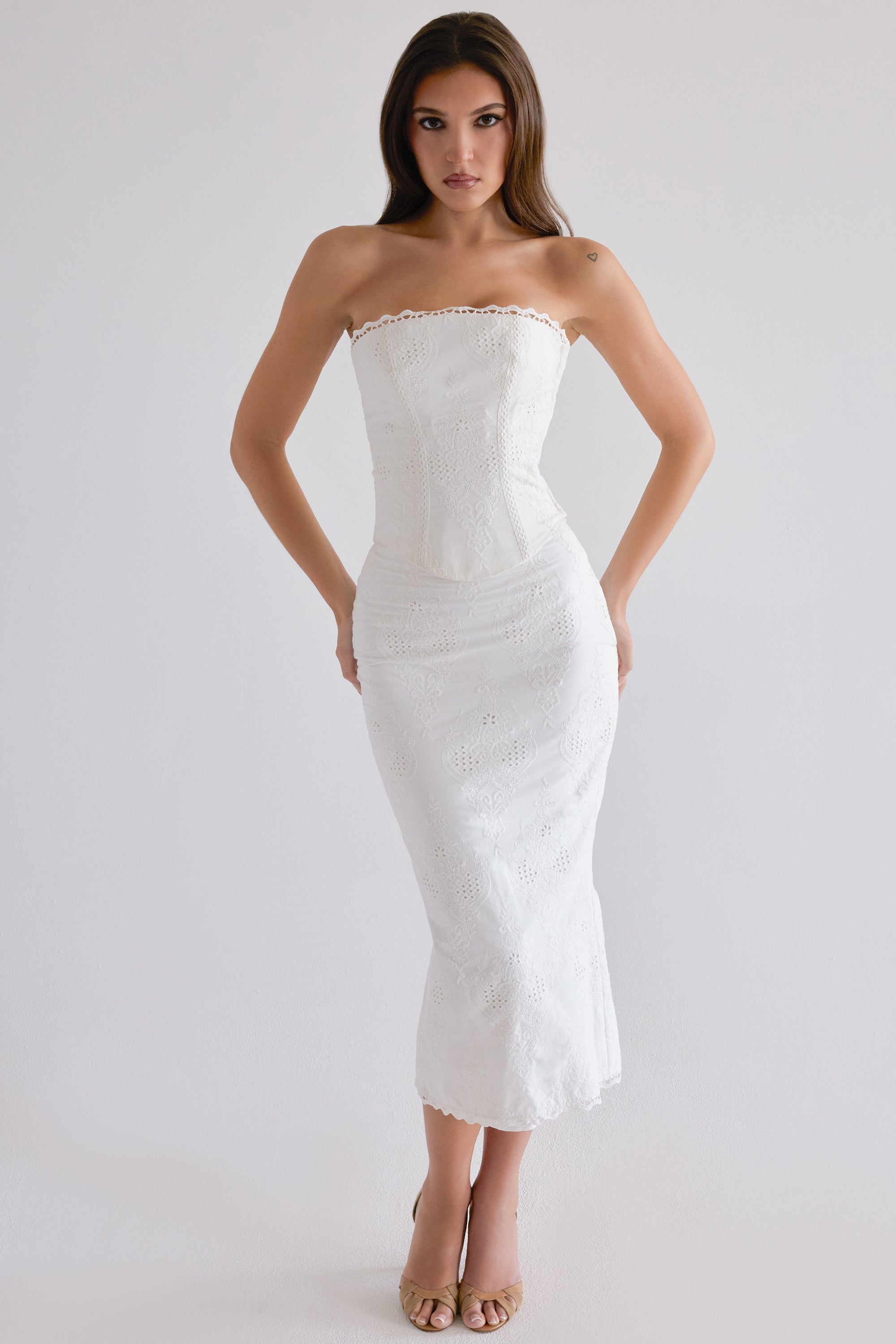 Celeste | Ivory Lace Corset Maxi