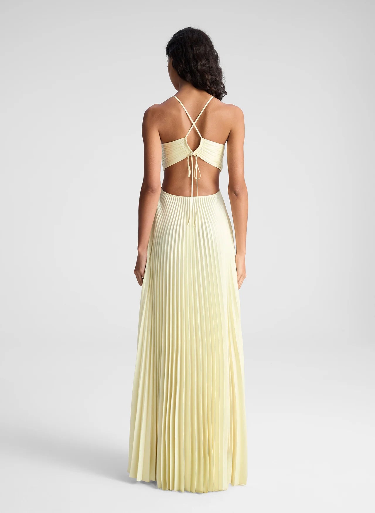 Satin Pleated Maxi Dress