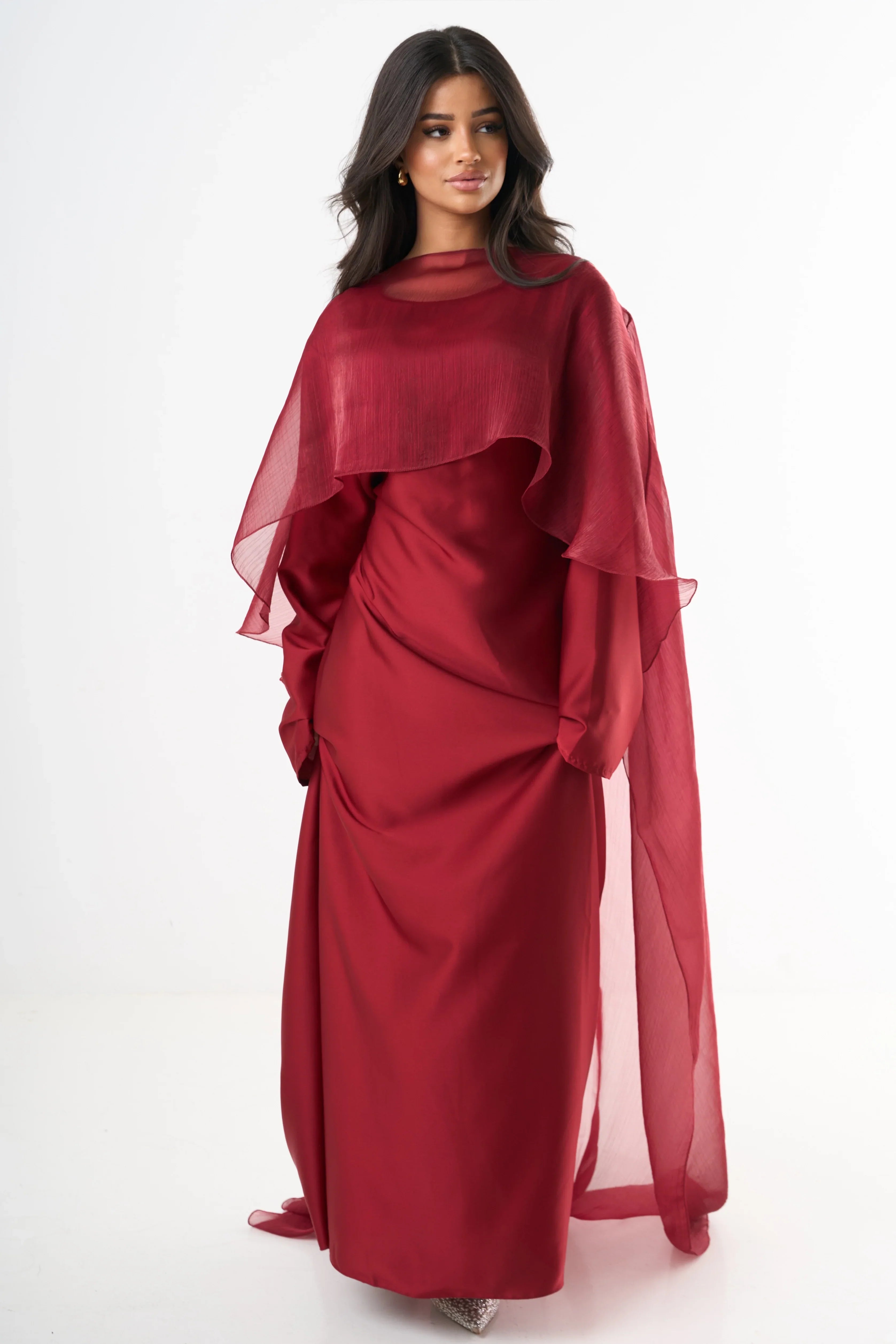 Sarah | Elegant Cape Dress