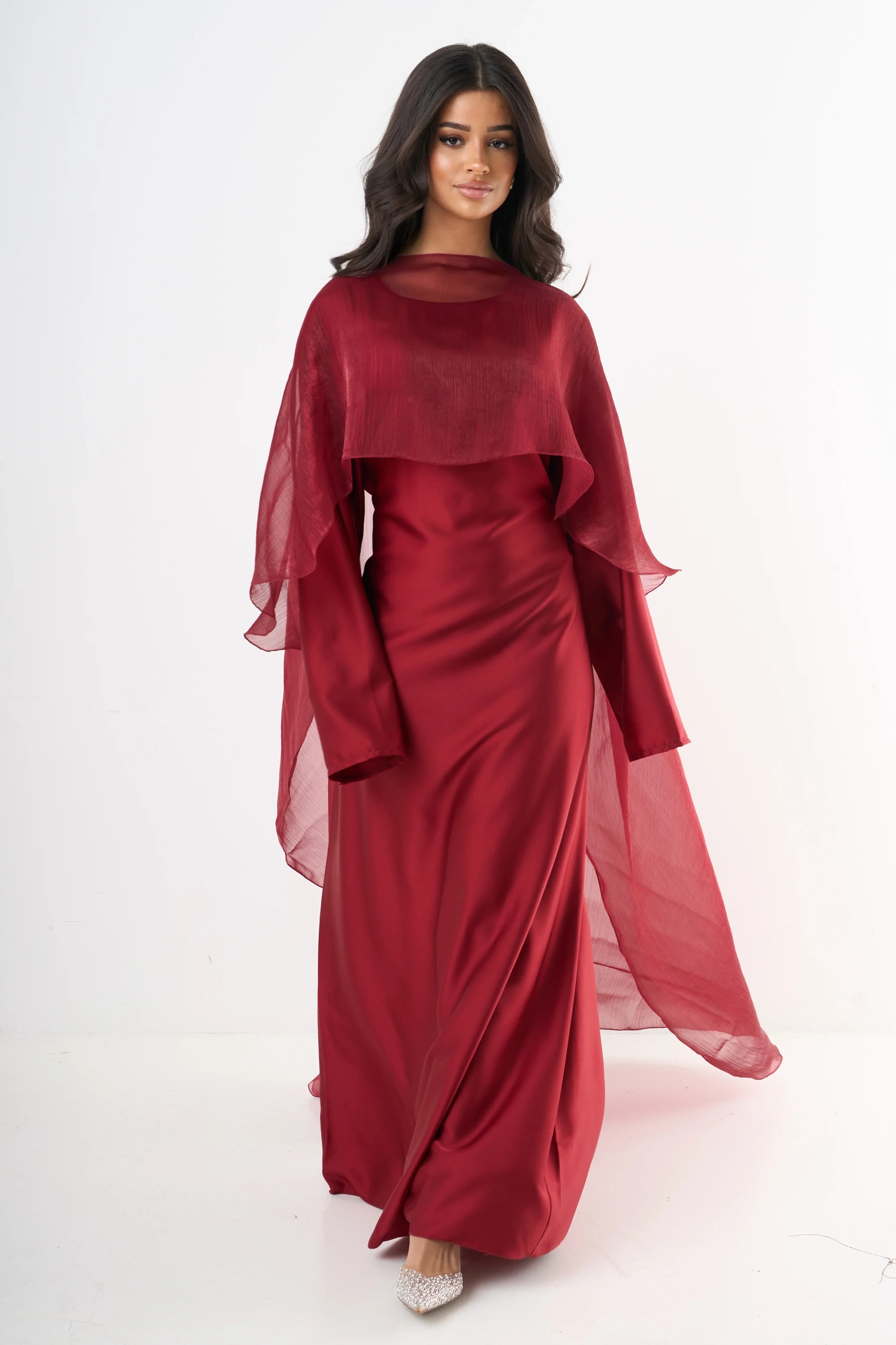 Sarah | Elegant Cape Dress