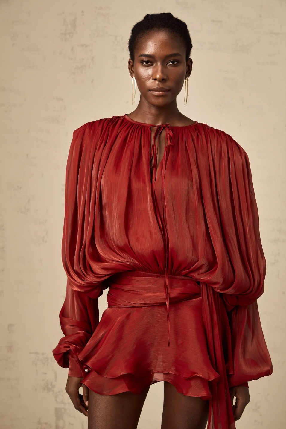 Stella Pleated Ruffled Mini Dress