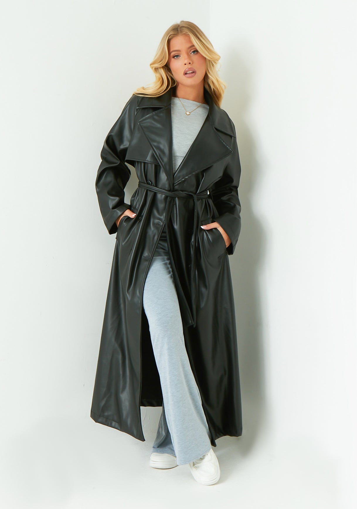 Dani Leather Trench Coat