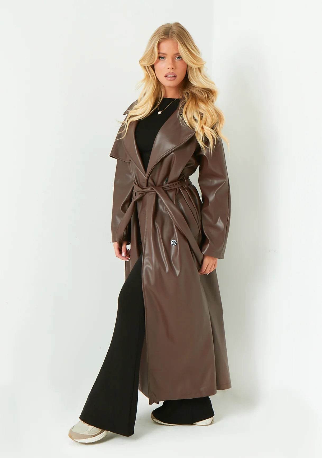 Dani Leather Trench Coat
