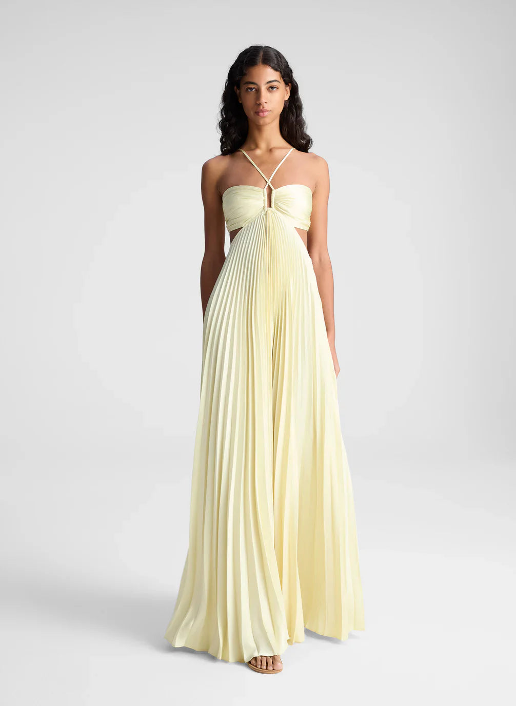 Satin Pleated Maxi Dress