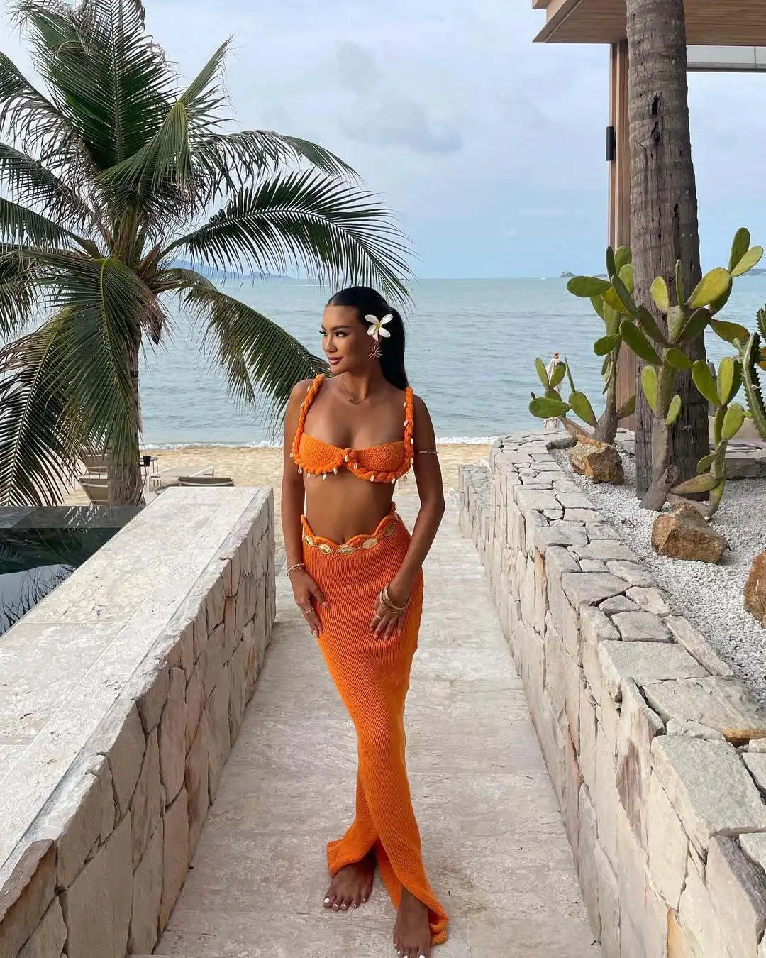 Selena | Elegant Orange Set