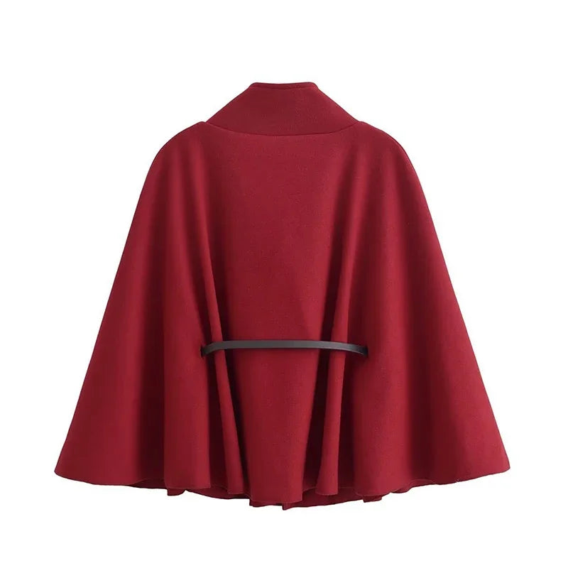Elowen | Elegant Belted Cloak Coat