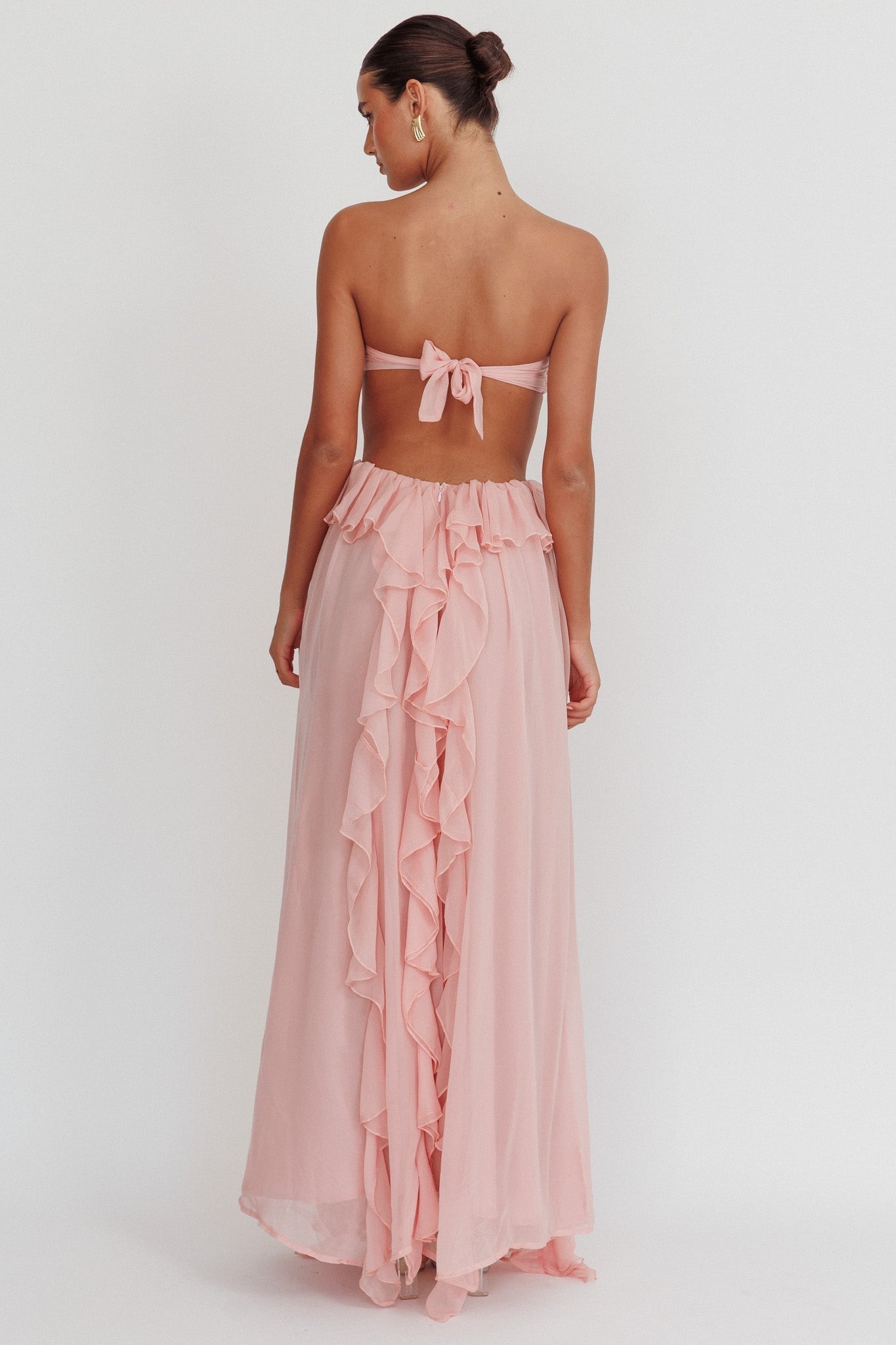 Chiffon | Cut-Out Ruffle Maxi Dress